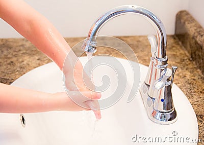 Time to wash your hands. Stock Photo