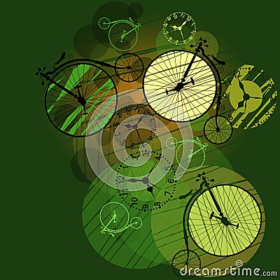 Time travel around the world Vector Illustration