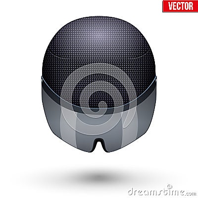 Time trial bicycle carbon helmet Vector Illustration