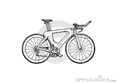 Time trial bicycle Vector Illustration