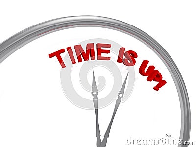 Time is up word on clock Stock Photo