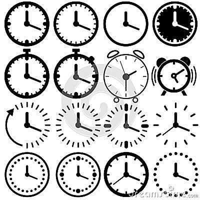 Time and watch related line icon set. Vector illustration. Vector Illustration