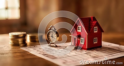 Time and wealth, the keys to your future home Stock Photo