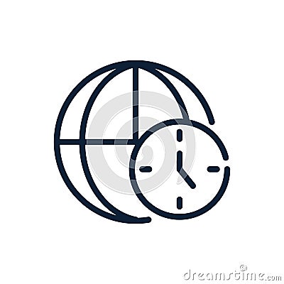 Time world clock linear design Vector Illustration