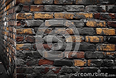 Time worn beauty Old brick wall constructed with weathered stone material Stock Photo