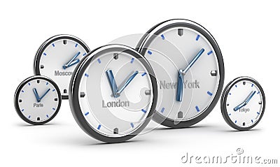 Time zones concept Stock Photo