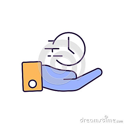 Timekeeper Outline with Colors Fill Vector Icon that can easily edit or modify. Vector Illustration