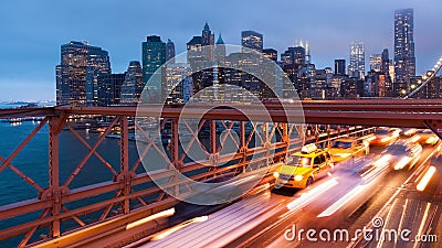 Timelapse del semáforo de coche del puente de Brooklyn - Nueva York - los E.E.U.U. metrajes Timelapse del semáforo de coche del puente de Brooklyn - Nueva York - los E.E.U.U. metrajes