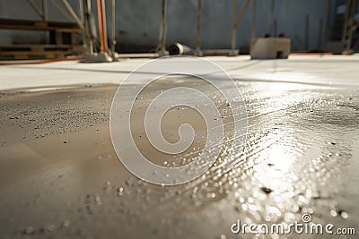 timelapse sequence of concrete floor setting Stock Photo