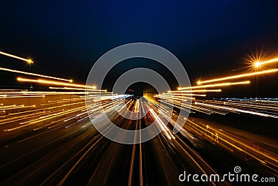 Timelapse shot of beautiful abstract light streaks Stock Photo