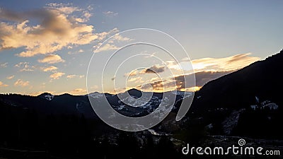 Time lapse of the silhouette carpathian mountains at sunrise under running clouds. Timelapse of the silhouette carpathian mountains at sunrise under running stock video footage Time lapse of the silhouette carpathian mountains at sunrise under running clouds. Timelapse of the silhouette carpathian mountains at sunrise under running stock video footage