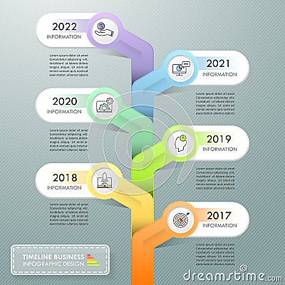 Timeline business concept infographic template, can be used for workflow layout, diagram, number options, timeline or milestones Stock Photo