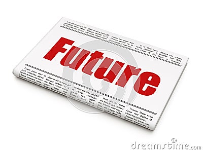 Timeline concept: newspaper headline Future Stock Photo