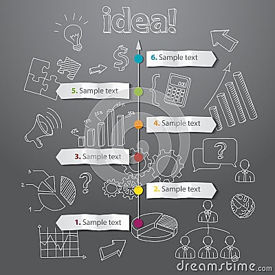 Timeline idea generation concept vector background Vector Illustration