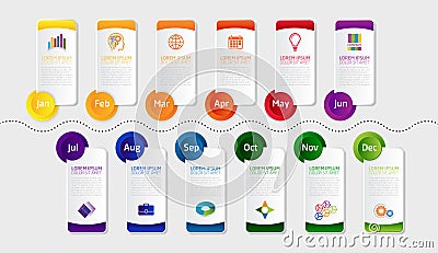 Timeline Infographic Design Template. Vector illustration Vector Illustration