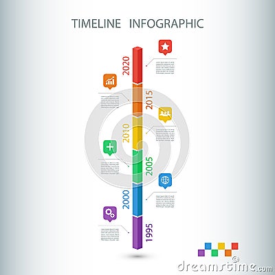 Timeline infographic design template.Vector illustration. Cartoon Illustration