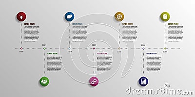 Timeline infographic elements. Vector with icons Vector Illustration