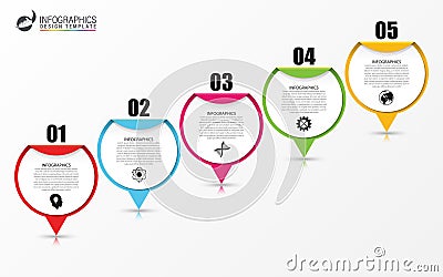 Timeline Infographic with pointers. Business concept Vector Illustration