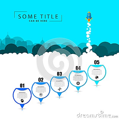 Timeline Infographic with pointers. Business concept. Vector Vector Illustration