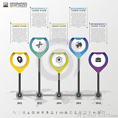 Timeline Infographic with pointers. Modern design template. Vector illustration Vector Illustration