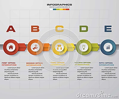 Timeline infographic 5 steps vector design template. EPS10. Vector Illustration