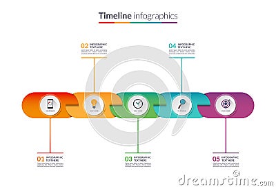 Timeline infographic template. Vector banner Vector Illustration