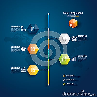 Timeline infographics design template. Vector Illustration