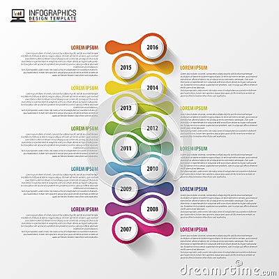 Timeline infographics design template. Business concept. Vector illustration Vector Illustration