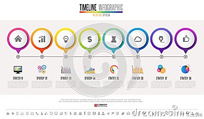 Timeline Infographics Design Template Vector Illustration