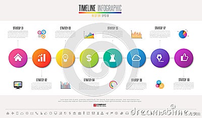 Timeline Infographics Design Template Vector Illustration