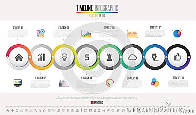 Timeline Infographics Design Template Vector Illustration