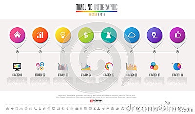 Timeline Infographics Design Template Vector Illustration