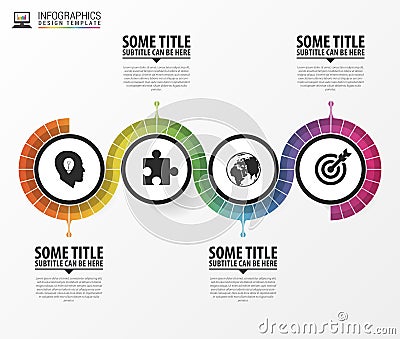 Timeline infographics. Modern design template with icons. Vector Vector Illustration