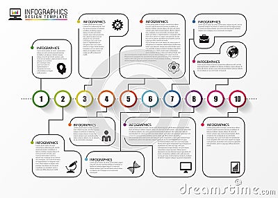 Timeline infographics. Modern design template with icons. Vector Vector Illustration