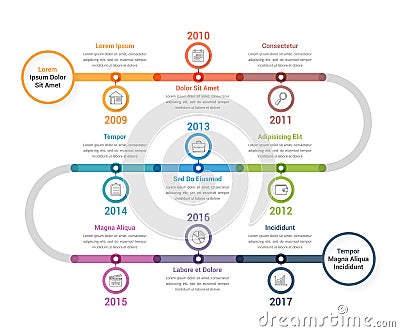 Timeline Infographics Vector Illustration