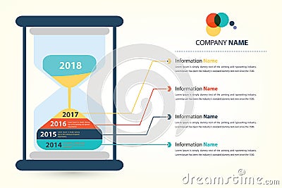 Timeline & milestone company history infographic Vector Illustration