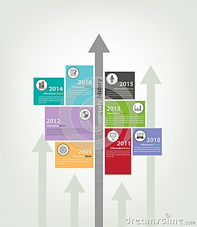 Timeline & milestone company history infographic in vector style Vector Illustration