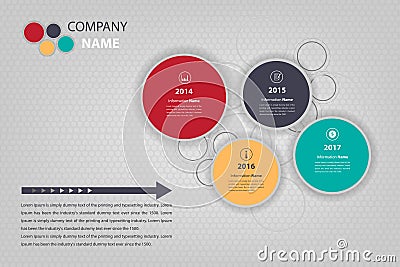 Timeline & milestone company plan infographic in round shape Stock Photo