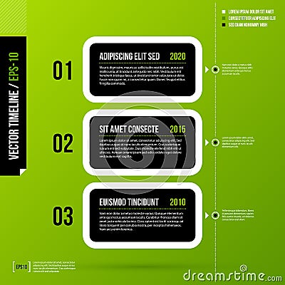 Timeline template on fresh green background Vector Illustration