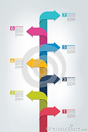 Timeline vertical report, template, chart, scheme, step by step infographic. Vector Illustration