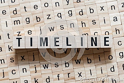 Timeline word concept on cubes Stock Photo