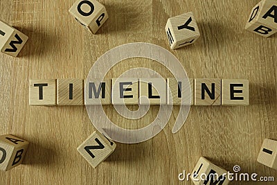 Timeline word from wooden blocks Stock Photo