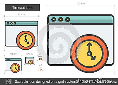 Timeout line icon. Vector Illustration