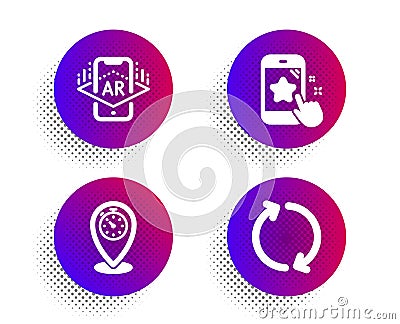 Timer, Augmented reality and Star rating icons set. Refresh sign. Vector Vector Illustration