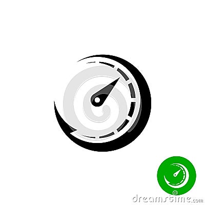 Timer black icon. Scale indicator fast growth. Vector Illustration