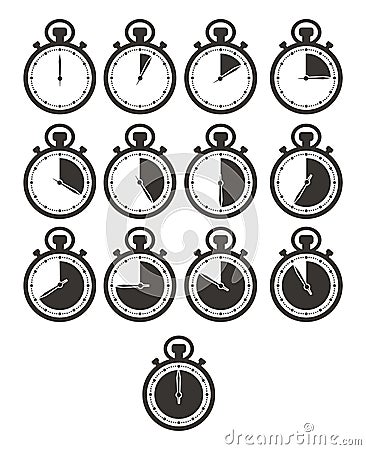 Timer icon sets - stop watch Vector Illustration