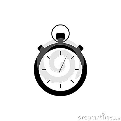 Timer icon. Sign og clock. Start or stop time. Timeout. Old timer. Counter. Flat design. EPS 10 Vector Illustration