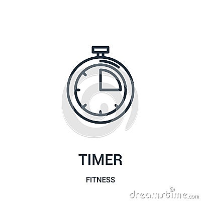 timer icon vector from fitness collection. Thin line timer outline icon vector illustration. Linear symbol for use on web and Vector Illustration