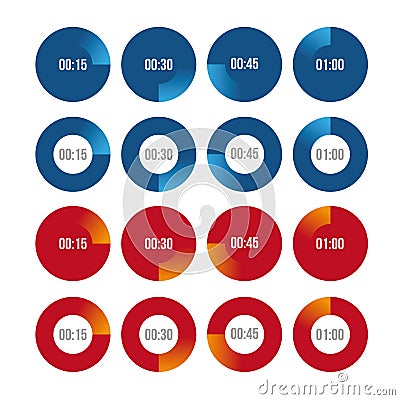 Timer icons circles Stock Photo