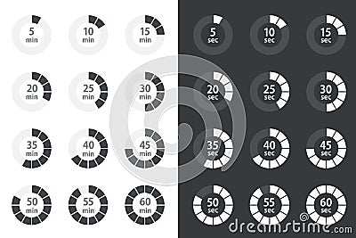 Timer icons set, stopwatch vector icons Vector Illustration